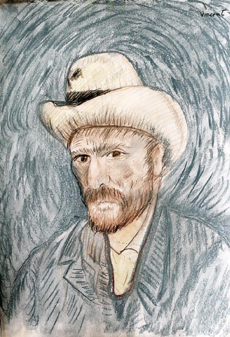 Vincent Van Gogh - Self Portrait - Pastel On Paper (1 of 2)