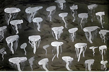 The Sea - Anselm Kiefer - Oil On Paper: Oil on paper, attributed to Anselm Kiefer, approx. 16x13 in. Anselm Kiefer is a German painter and sculptor. He studied with Joseph Beuys and Peter Dreher during the 1970s. His works incorporate mater