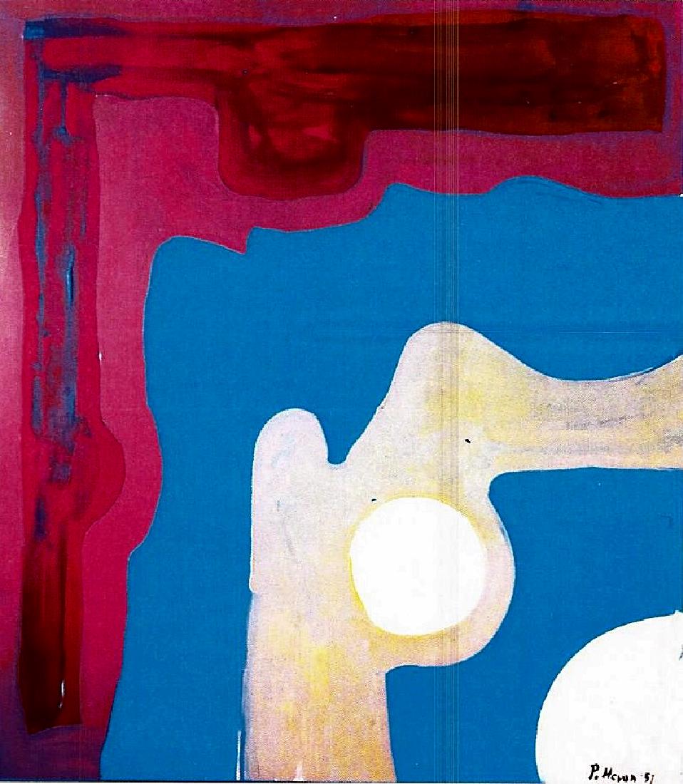 Composition - Patrick Heron - Oil On Paper: Oil on paper, Patrick Heron approx. 16x13 in. Patrick Heron CBE was a British abstract and figurative artist, writer, and polemicist, who lived in Zennor, Cornwall.