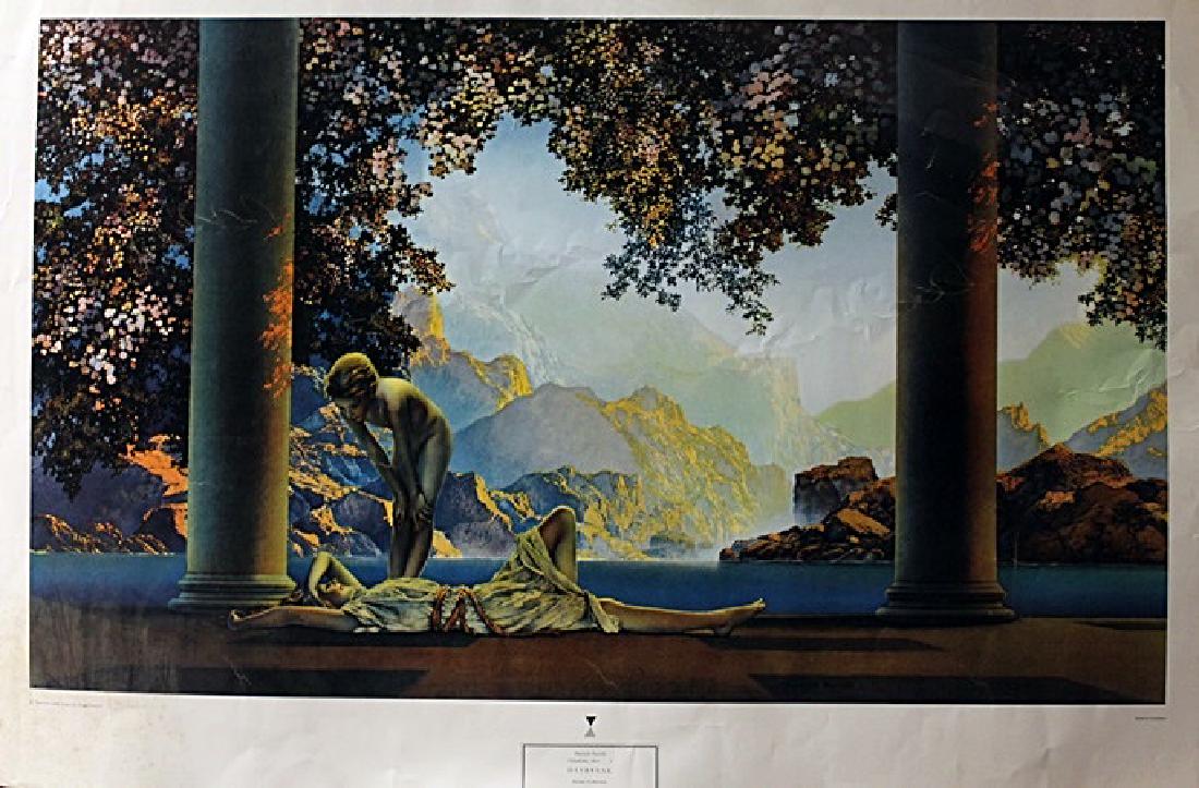 Daybreak - Maxfield Parrish - Lithograph: Lithograph by Maxfield Parrish. Maxfield Parrish was an American painter and illustrator active in the first half of the 20th century. He is known for his distinctive saturated hues and idealized neo-