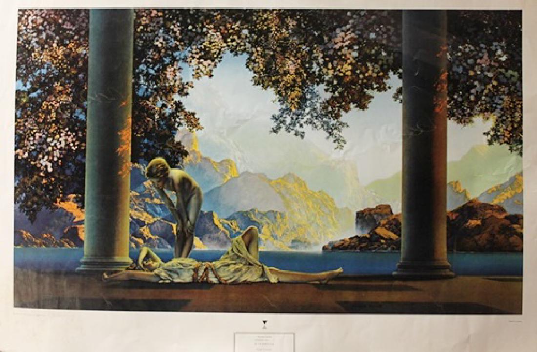 Daybreak - Maxfield Parrish - Lithograph: Lithograph by Maxfield Parrish. Maxfield Parrish was an American painter and illustrator active in the first half of the 20th century. He is known for his distinctive saturated hues and idealized neo-