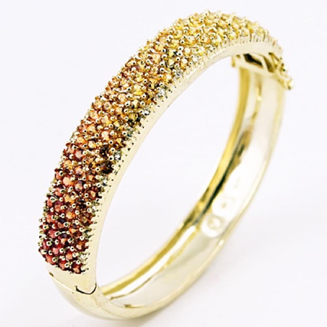 SILVER BANGLE WITH MULTI SAPPHIRE