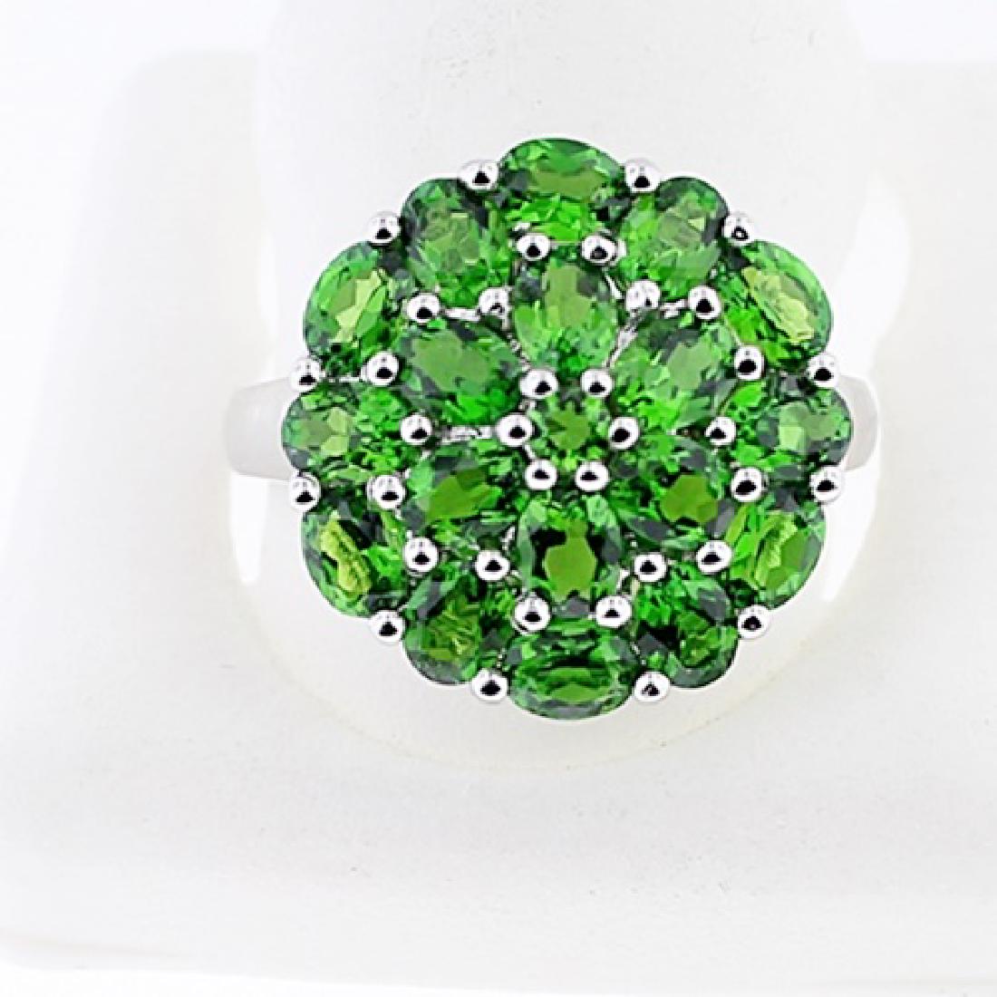 SILVER RING WITH CHROME DIOPSIDE