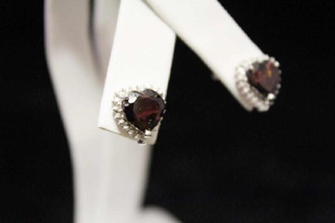 Dazzling Lab Ruby Silver Earrings (41M) - 2