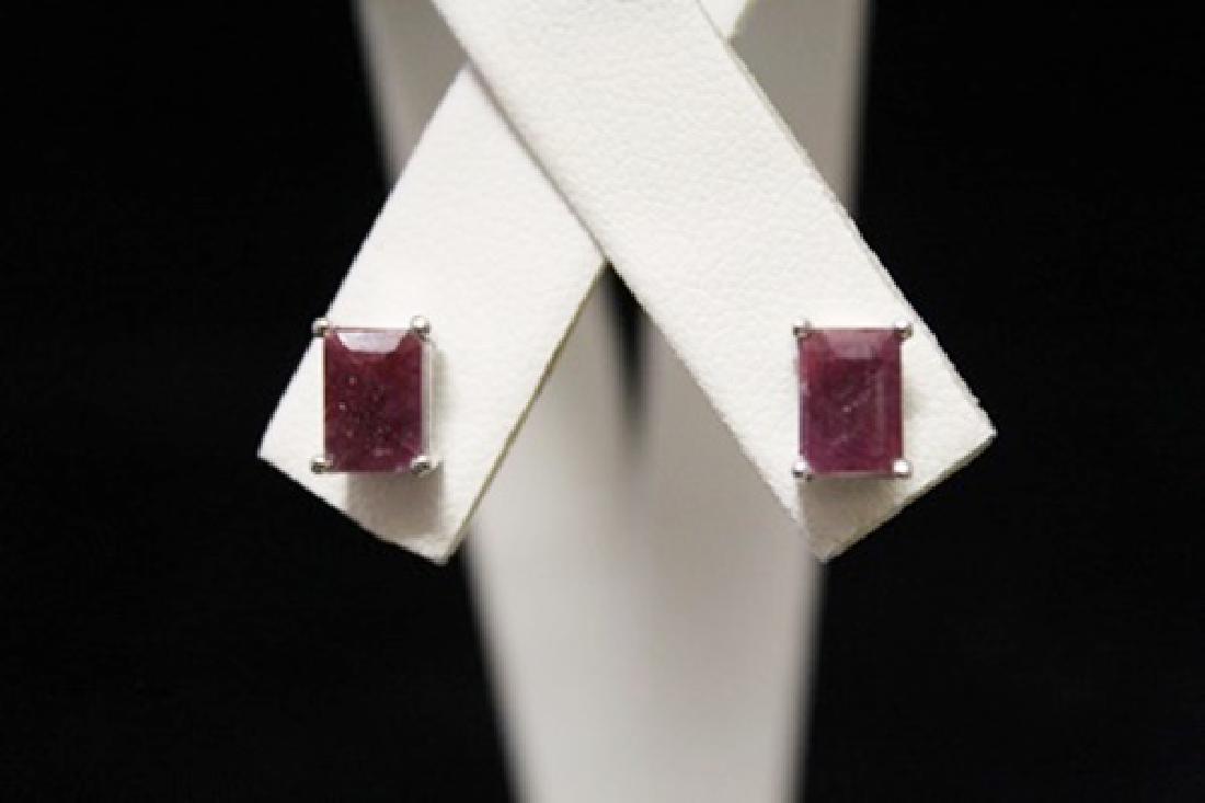 Exquisite Ruby Silver Earrings (54M)