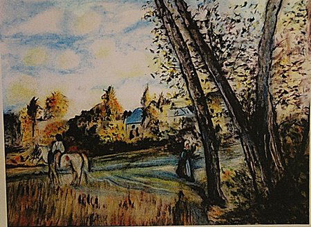 Frederic Bazille - View of the Village: in the manner of Frederic Bazille "View of the Village" Pastel on paper circa. 1850, private collection Approx. 19x13in. in the manner of Frederic Bazille was a French painter who helped found the Imp