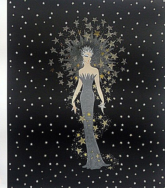 Signed Limited Edition Erte Lithograph: Signed limited edition of 250 impressions, unframed dimensions approximately 19x11.