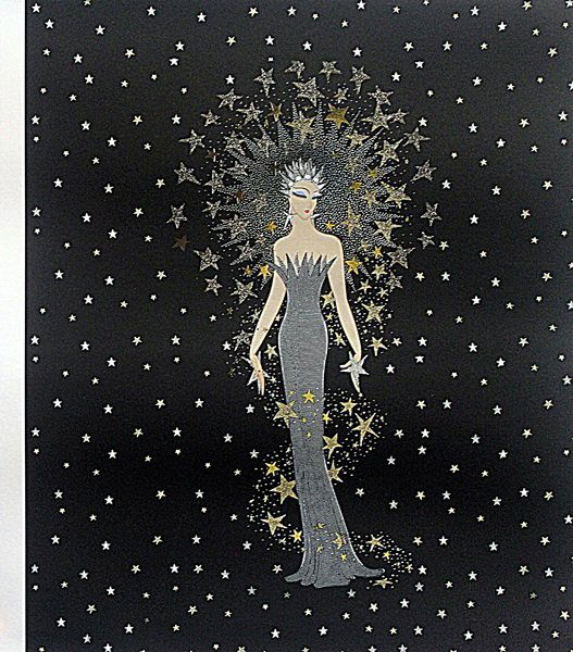 Signed Limited Edition Erte Lithograph: Authentic Erte, signed limited edition of 250 impressions, unframed dimensions approximately 19x11.