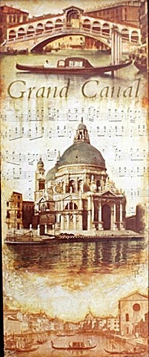 "Grand Canal" by Tina Chaden: Authentic Fine Art Print "Grand Canal" by Tina Chaden, Size Approx. 20 x 8 In.