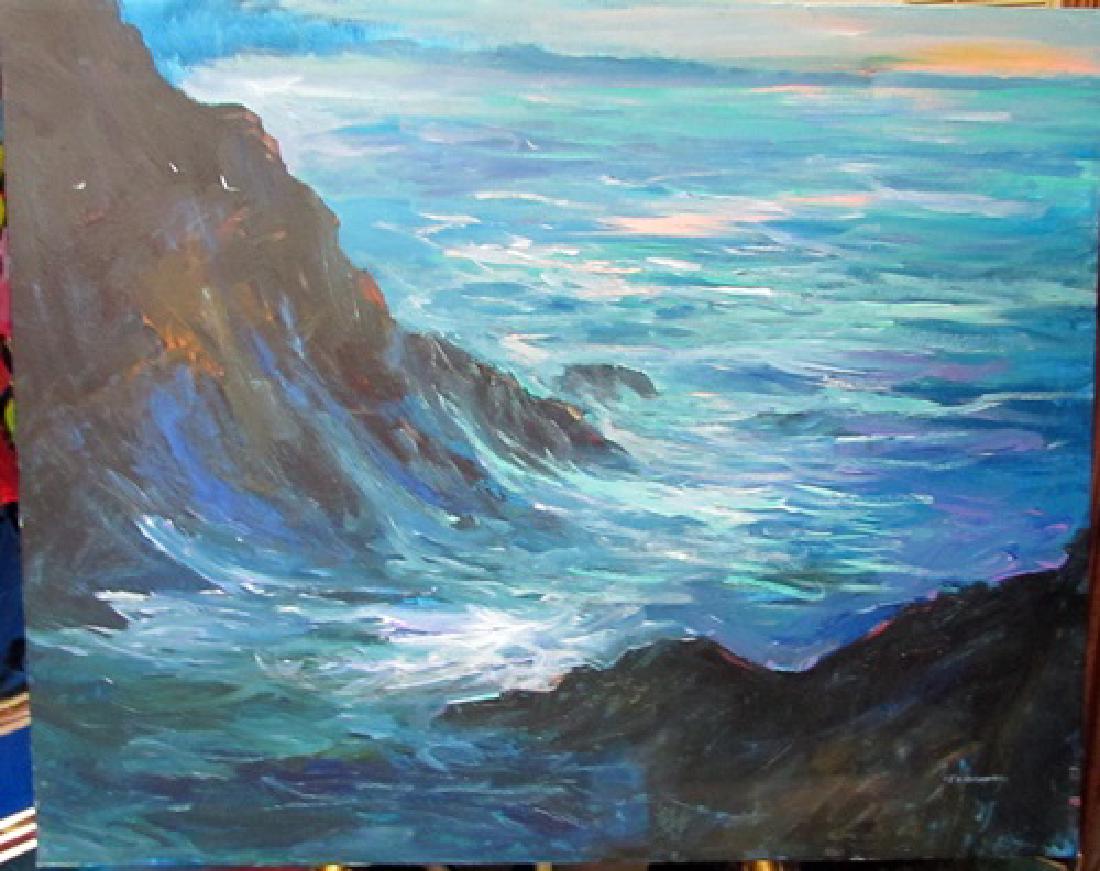 Original Michael Schofield On Canvas: Original hand signed Michael Schofield on canvas, unframed dimensions approx 24x20. AR-1.