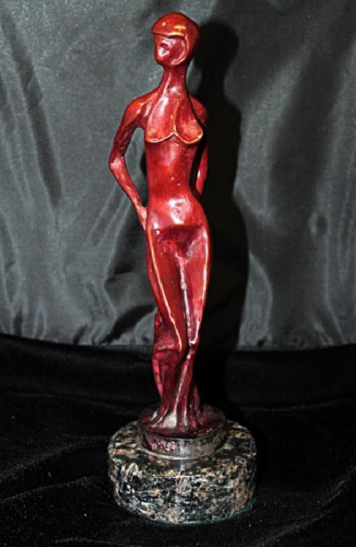 Signed Limited Edition Bronze Archipenko: Old recast patina bronze sculpture Alexander Archipenko, bearing a signature in a limited edition. Dimensions approx 12 x 5 x 5.