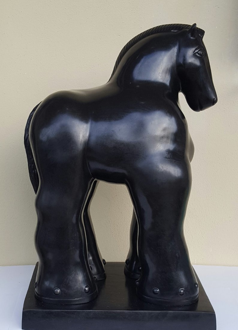 Fernando Botero-Bronze-contemporary Colombian Artist,: Fernando Botero-Bronze-contemporary Colombian Artist, horse -size w .seal-19.5"h X 13"w X 10"d.Shipping Within US: $249