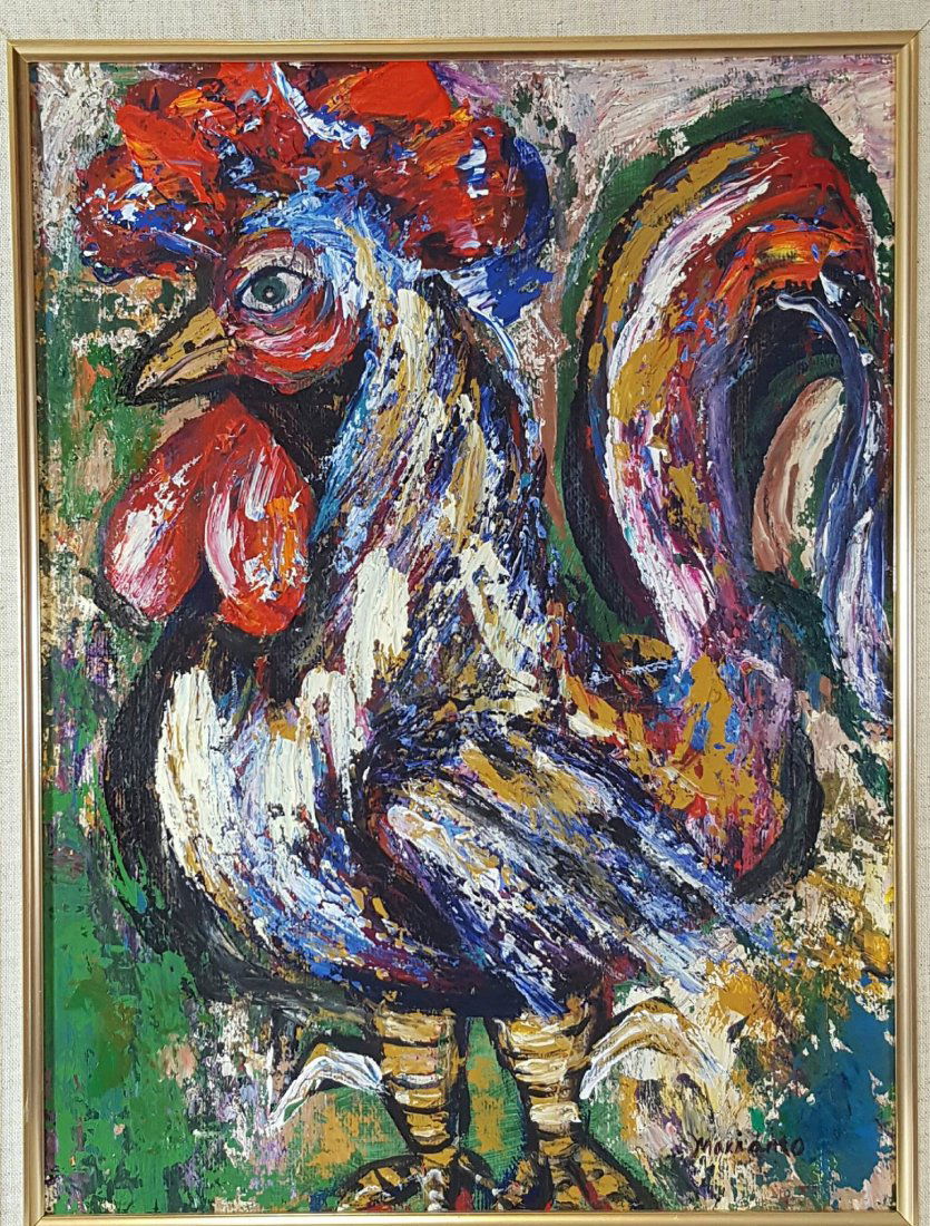 Mariano Rodriguez- (attrib) (coa)-Oil on Cardboard- (1 of 3)