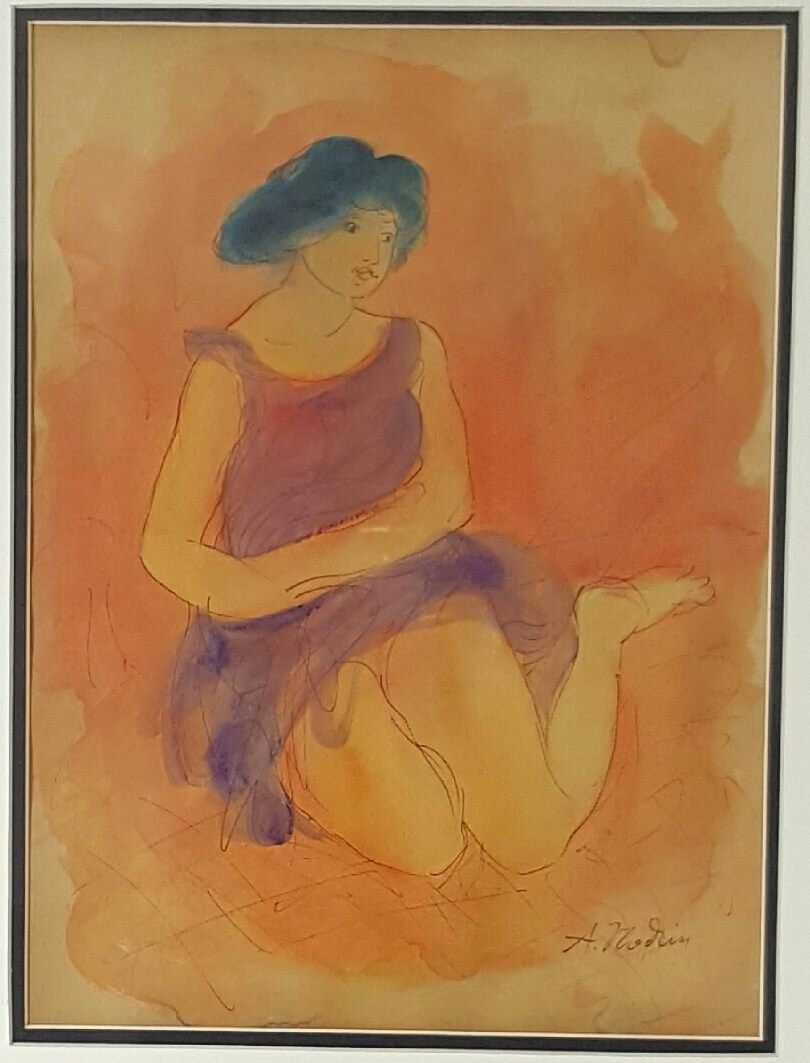 Auguste Rodin-(1840-1917)-Gouache on Paper-ATTRIB.: Auguste Rodin-(1840-1917)-Gouache on Paper-ATTRIB. COA-Size: 13.5 "h X 10.25"w shipping in US $99