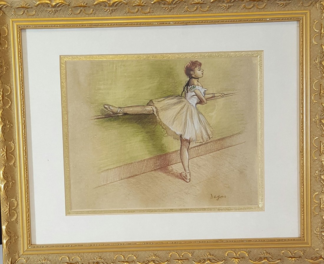 Edgar Degas-Girl dancer-Colored pastel/paper COA-Size:: Edgar Degas-Girl dancer-Colored pastel/paper COA-Size: 7.5"h X 9.5"w-With Frame: 13"h X 16.5"w shipping in US $99
