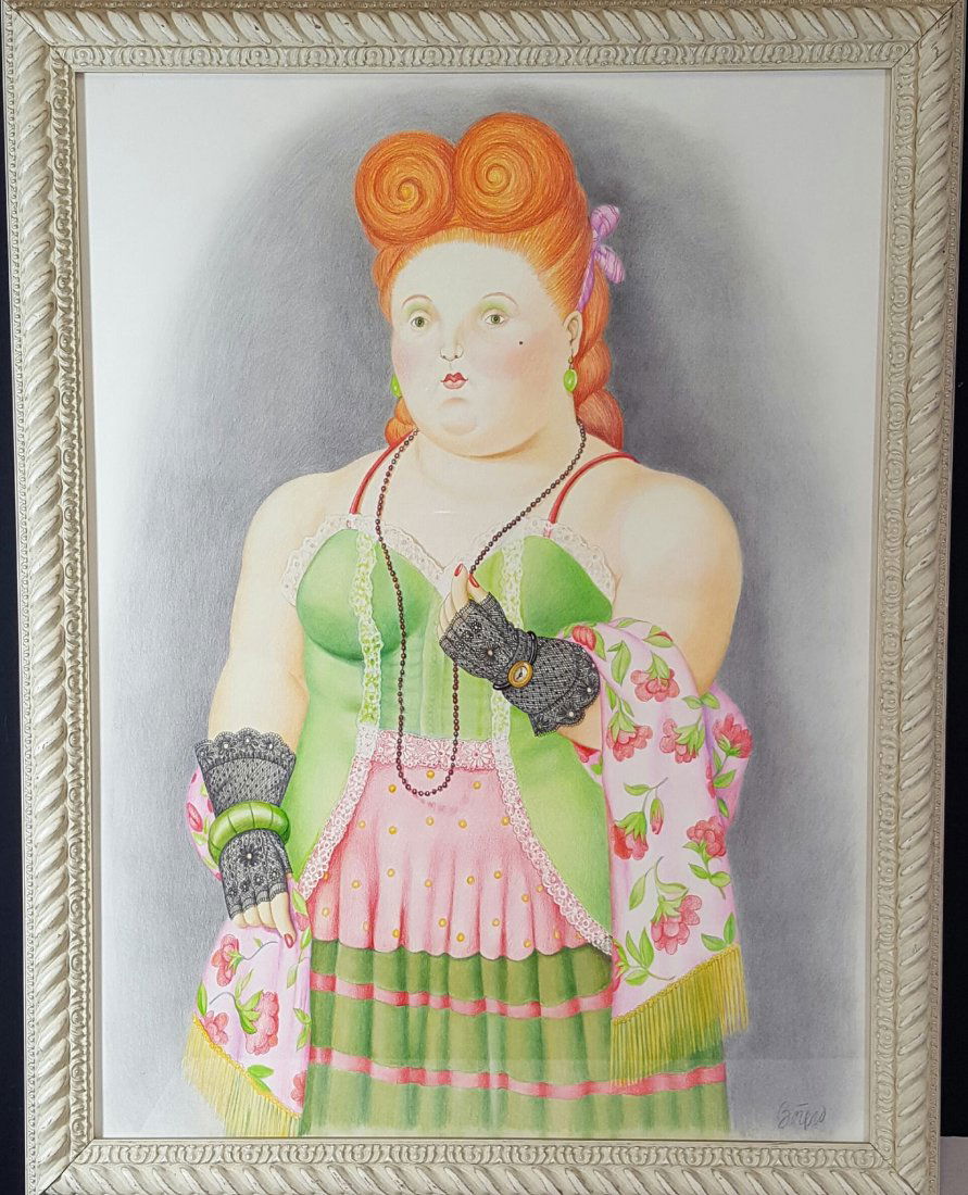 Fernando Botero- Pastel on Paper- ATTRIB. COA-Size: (1 of 2)