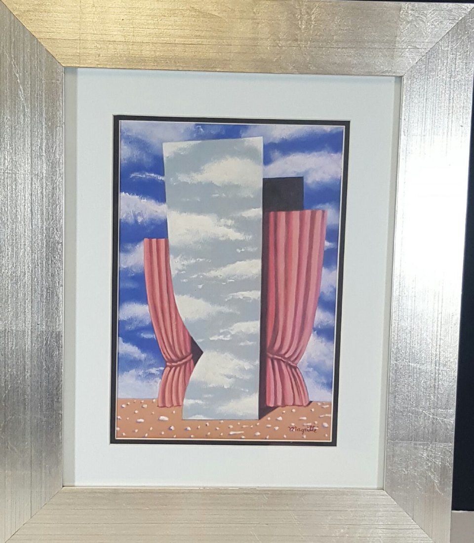 Rene Magritte (1898-1967)-water color on Paper-ATTRIB.: Rene Magritte (1898-1967)-water color on Paper-ATTRIB. COA-Size:11"h X 7.5"w- With Frame: 19"h X 16"W-Shipping within the USA: 99.00