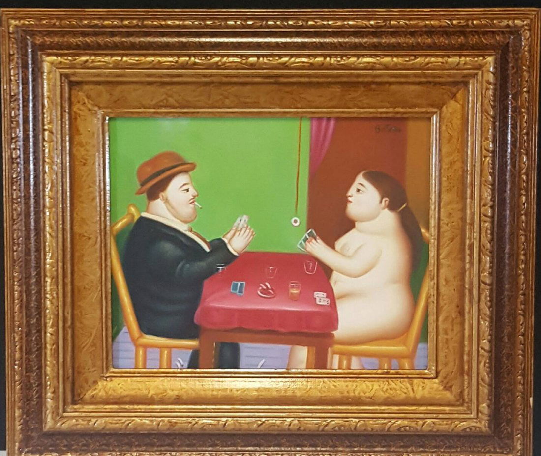 Fernando Botero- Oil on Canvas- ATTRIB. COA-Size: 8"h X (1 of 3)