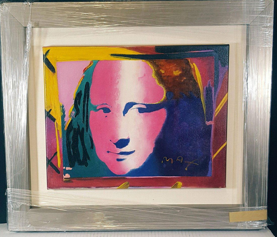 Peter Max American artist born 1937 his know for: Peter Max American artist born 1937 his know for using bright colors in his work oil on canvas Attrib( coa) size :13"h x 16.5"w frame :21" x 25"w shipping in US $99
