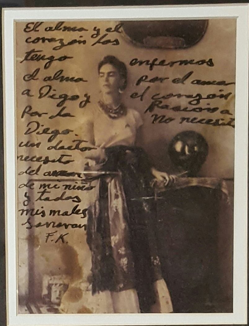 Frida Kahlo (1907-1954)-Photograph of Frida Kahlo-Size:: Frida Kahlo (1907-1954)-Photograph of Frida Kahlo-Size: 7"h X 5.5"w-With frame: 14"h X 12.5"w shipping in US $ 49