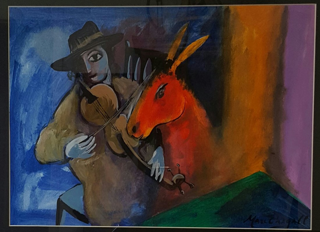 Marc Chagall-Untitled-Watercolor On Paper (Attrib.)COA-: Marc Chagall-Untitled-Watercolor On Paper (Attrib.)COA- Size: 12"h X 8.5"w-With Frame: 18.5"h X 15"w shipping in US $99