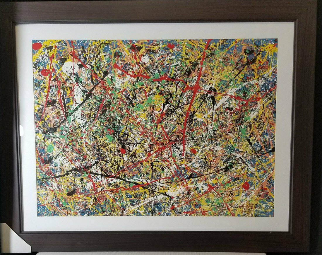 Jackson Pollock(1912-1956)- was an American painter and: Jackson Pollock(1912-1956)- was an American painter and a Major figure in the Adstract expressionist movement, he was well known for the unique style of drip painting oil paint on paper (attrib )( coa