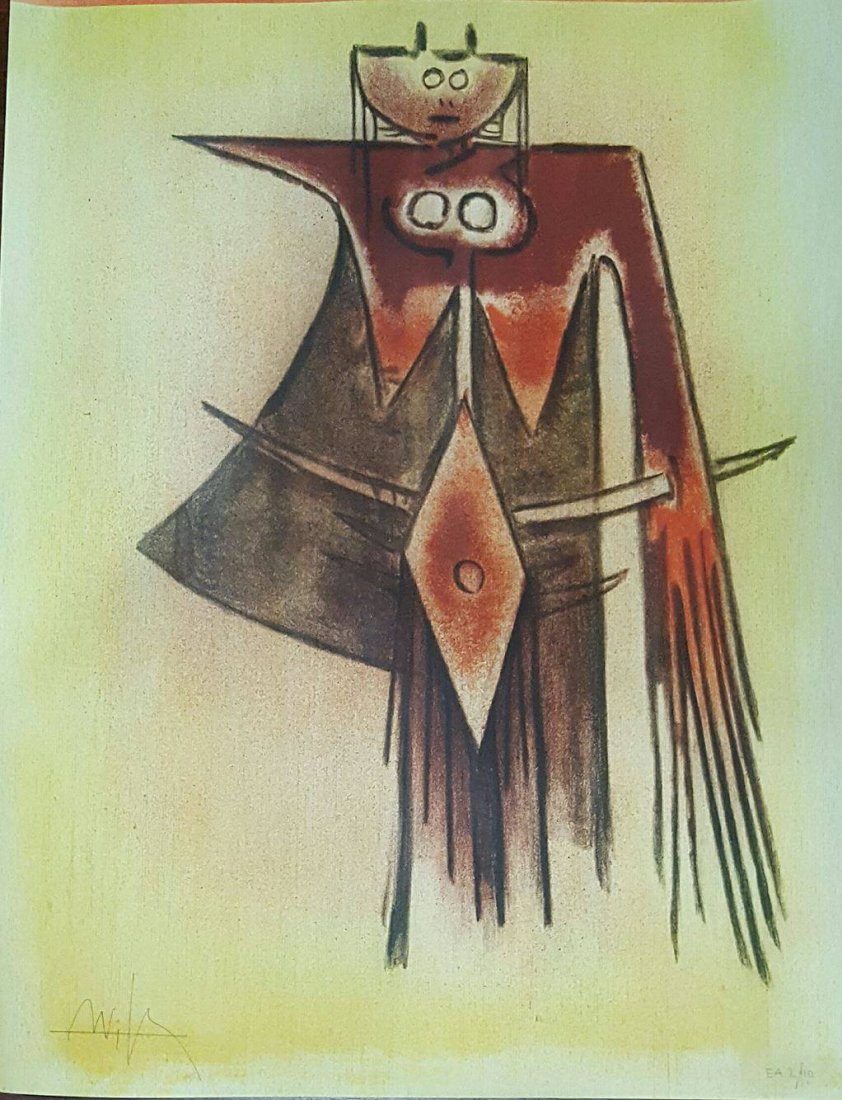 Wilfredo Lam (1902-1982)(attrib)- Celbrate Cuban (1 of 3)