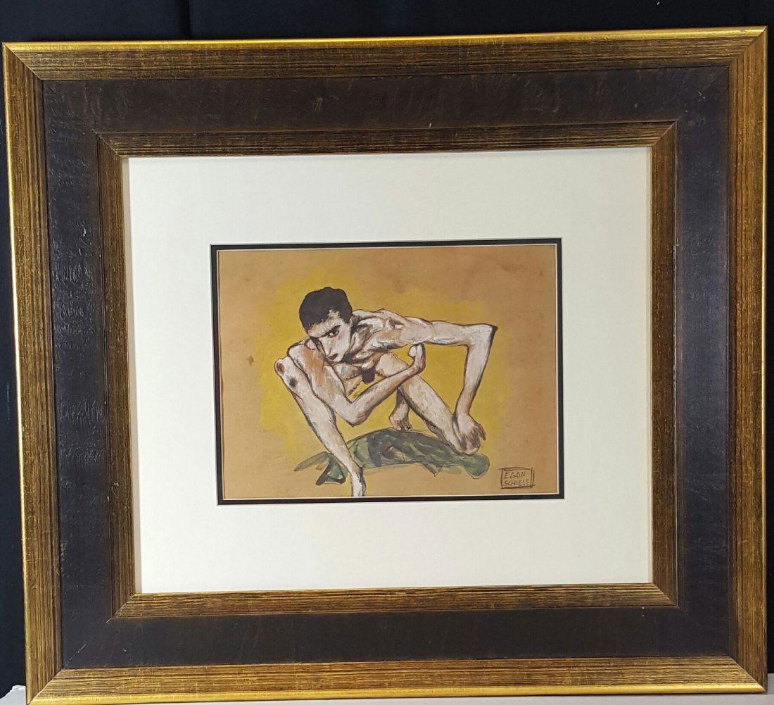 Egon Schiele (1890-1918)-Water color on Paper-ATTRIB. (1 of 2)