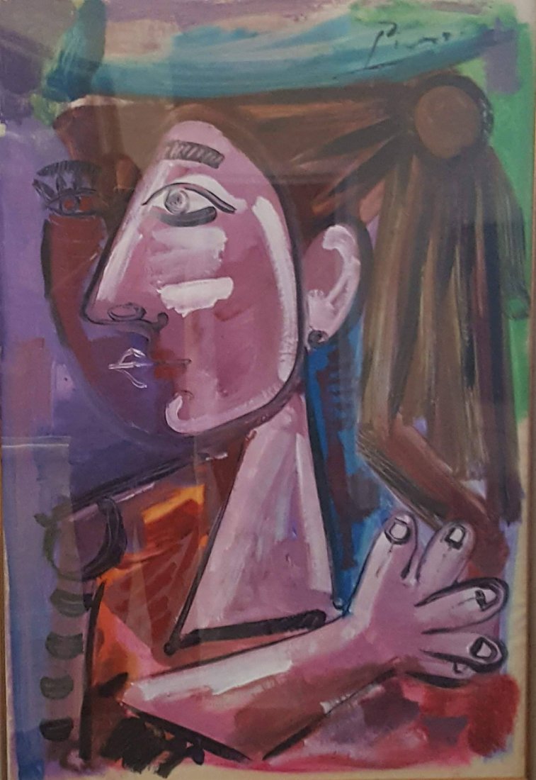 Pablo Picasso (1881-1973)-Water color  on Paper-ATTRIB. (1 of 3)