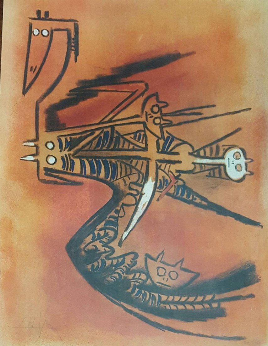 Wilfredo Lam (1902-1982)(attrib)- Celbrate Cuban (1 of 3)