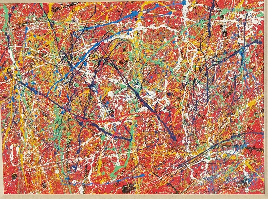 Jackson Pollock(1912-1956) house paint on canvas (attri (1 of 3)