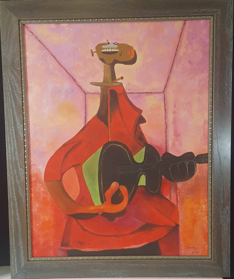 Rufino Tamayo (1899-1991)- The Guitar Player -Oil on (1 of 3)