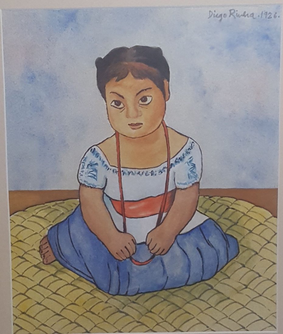Diego Rivera-water color  on Paper-COA Attrib. (1 of 3)