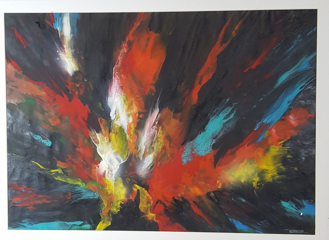Leonardo Nierman (b 1932)Acrilic on paper attrib (coa): Leonardo Nierman (b 1932)Acrilic on paper attrib (coa) size: 19"h x 26.5"w frame 26.5"h x 34"wShipping in US $125