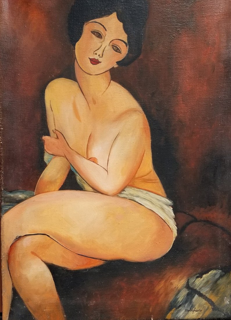 Amadeo Modigliani (1884-1920)-Oil on Canvas-ATTRIB. COA (1 of 2)