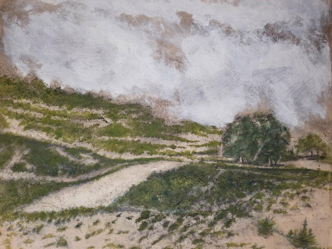 John Henry Twachtman (1853-1902) was the American: John Henry Twachtman (1853-1902) was the American painter best known for his Impressionist landscapes, thogh his painting style varied widely through his career.Mixt media on cardboard ,size:17.5"h x