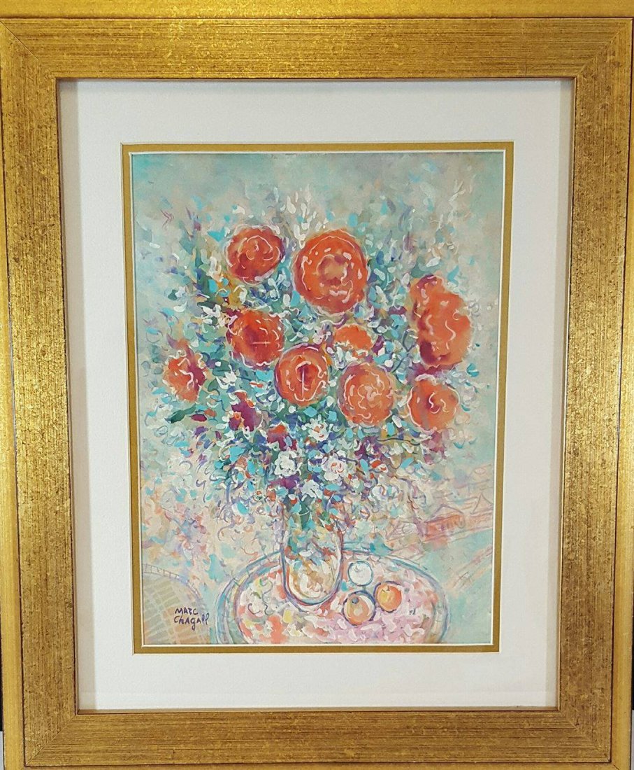 Marc Chagall-Untitled-Watercolor On Paper (Attrib.)COA-: Marc Chagall-Untitled-Watercolor On Paper (Attrib.)COA- Size: 12"h X 8.5"w-With Frame: 18.5"h X 15"w shipping in US $99