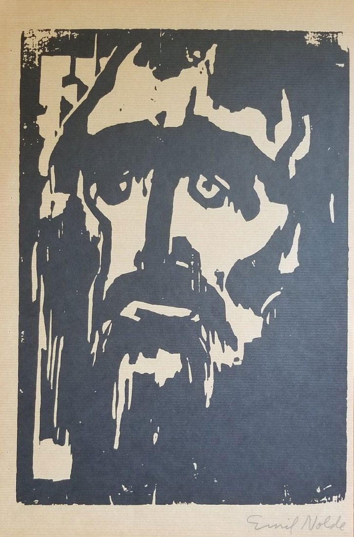 Emil Nolde ,Was a German -Danish painter and: Emil Nolde ,Was a German -Danish painter and printmarker . He was one of the first expressionist a menber of Die Brucke , "The Prophet". Woodcut . Size: 16.25"h x 10.75"w w/frame . Shipping in US $ 99