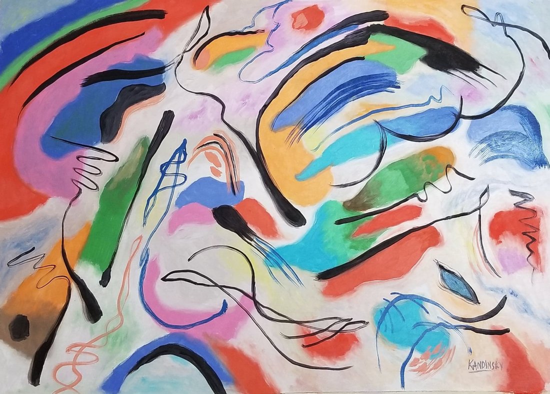 Wassily Kandinsky(1866-1944) was a Russian painter and: Wassily Kandinsky(1866-1944) was a Russian painter and art theorist .he is credited with painting one of the first recognised purely adstract works. Born in Moscow, one of the pioneer of the adstract 