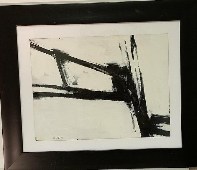 Franz Kline (1910-1962) American Painter- Oil on: Franz Kline (1910-1962) American Painter- Oil on paper- Size: 15"h X 20"w-Frame: 24"h X 29"w- Shipping In US: $199