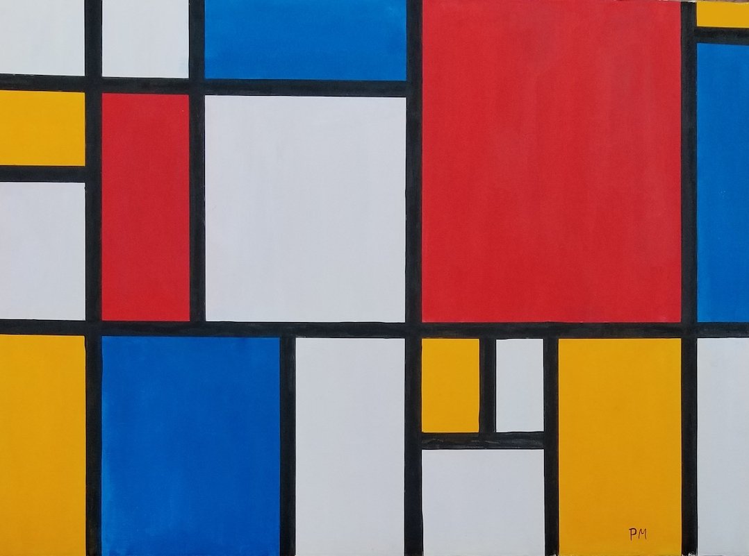 Piet Mondrian - Attrib. COA- Water Color on Paper-: Piet Mondrian - Attrib. COA- Water Color on Paper- Size: 22" X 30"- Shipping within U.S. $199