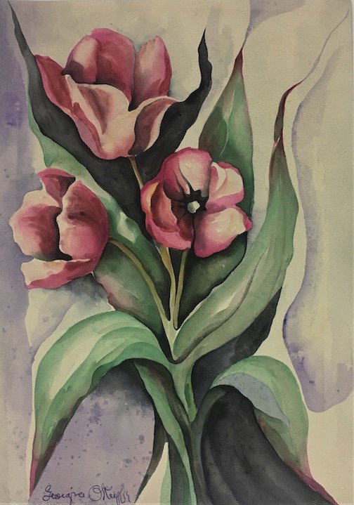 Georgina O'Keefe Watercolor / Paper, measures 17.2 x 12 (1 of 2)