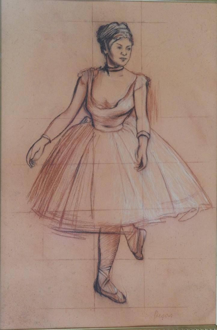 Edgar Degas Colored pencil/paper, measures 18.5 x 12.25: Edgar Degas Colored pencil/paper, measures 18.5 x 12.25"w- Shipping within U.S.: $129