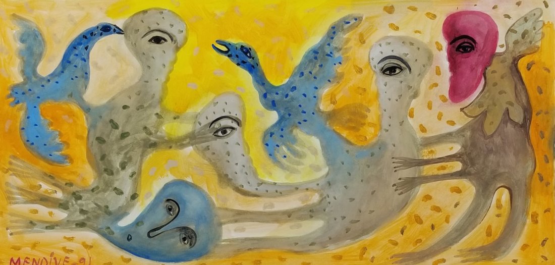 Manuel Mendive-Contemporary Cuban Artist- Water color (1 of 2)