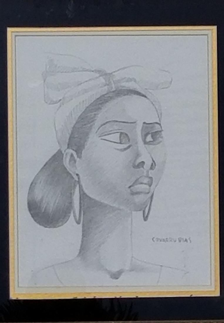 Miguel Cobarrubias Was a Mexican painter , caricaturist: Miguel Cobarrubias Was a Mexican painter , caricaturist , ilustrator, ethnologist and art historian . Graphit on paper , size :13.5"h x 10.5"w . W/ frame . Shipping in US $99