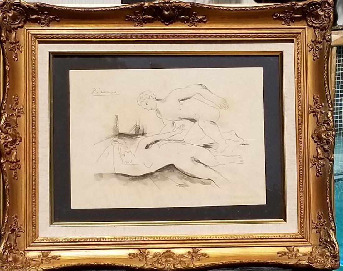 Pablo Picasso (1881-1973)-Ink on Paper-  ATTRIB. COA- (1 of 1)