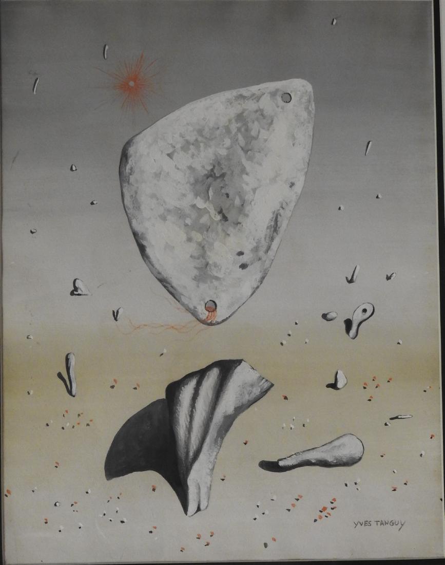 Yves Tanguy: Oil/canvas, measures . 27 1/2 x 19"w- Shipping within U.S.: $99