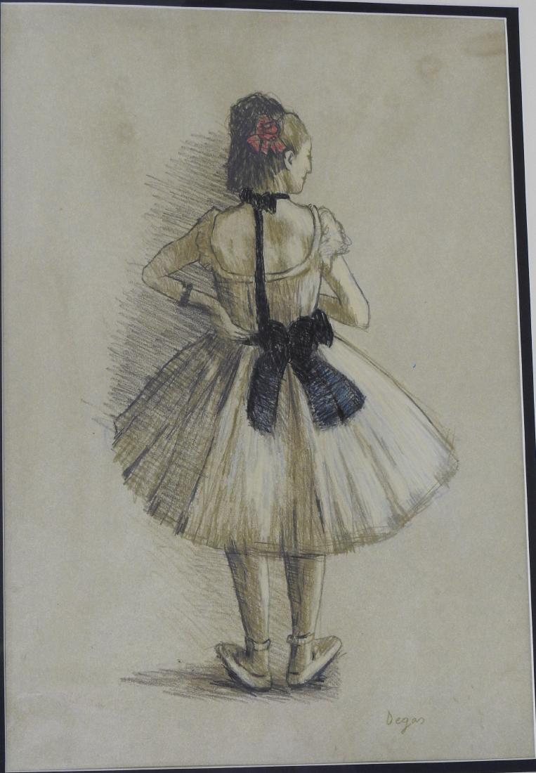 Edgar Degas: Crayon/paper, 19.5 x 12"w- Shipping within U.S.: $99