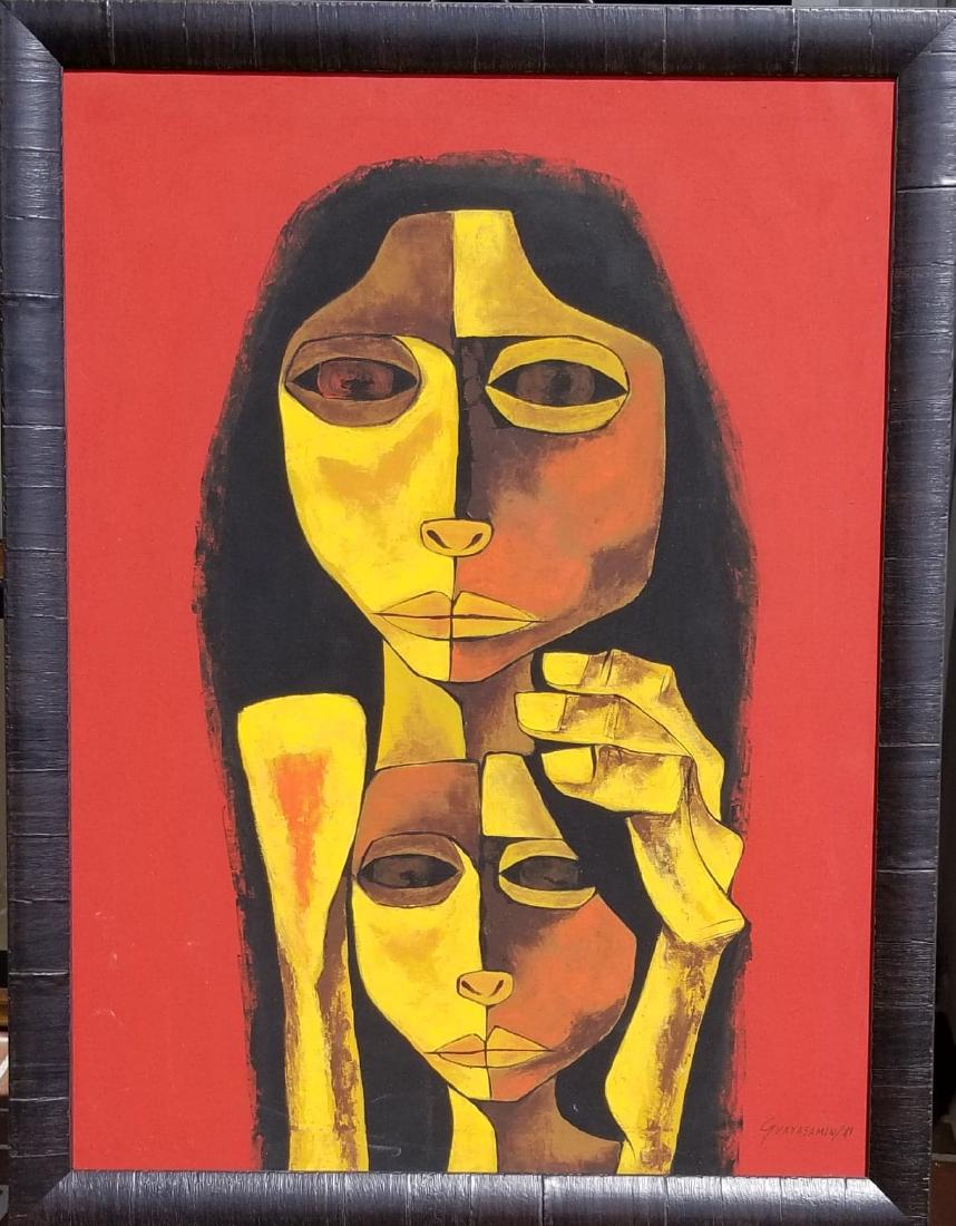 Oswaldo Guayasamin (1919-1999)- (attrib- coa),oil on (1 of 1)