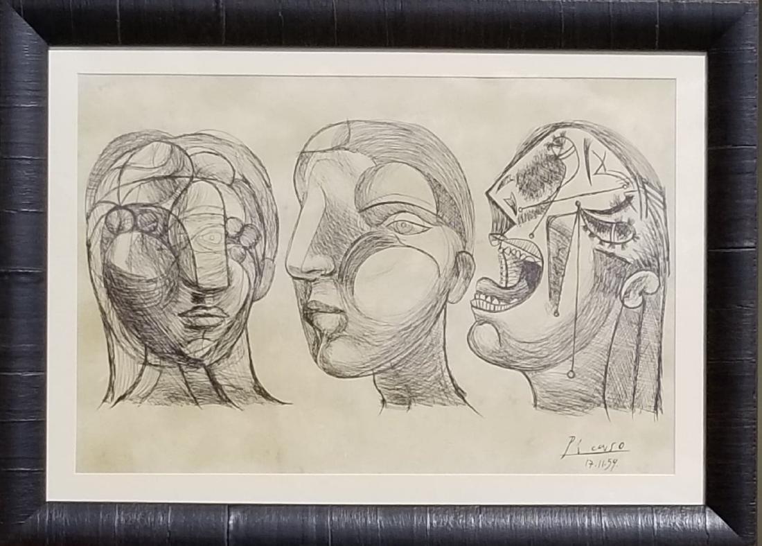 Pablo Picasso (1881-1973)-Ink on Paper-  ATTRIB. COA- (1 of 1)